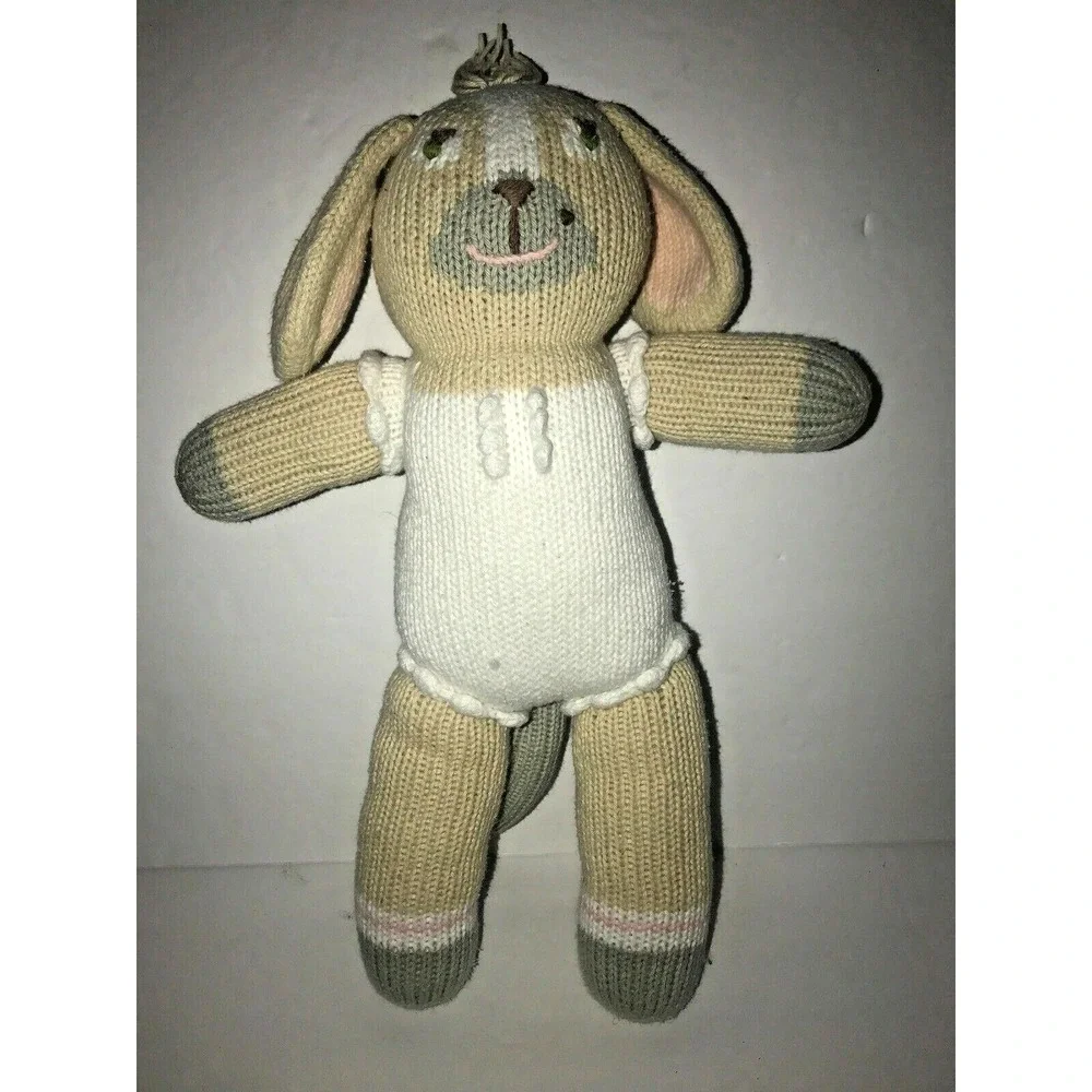 Blabla doll Pearl the Dog bla bla knit soft ragdoll bunny ivory puppy dog 12